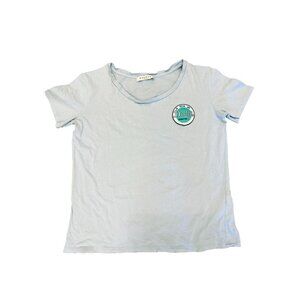 SANDRO Paris Light Blue Tee T-shirt DIABOLO Emblem Logo